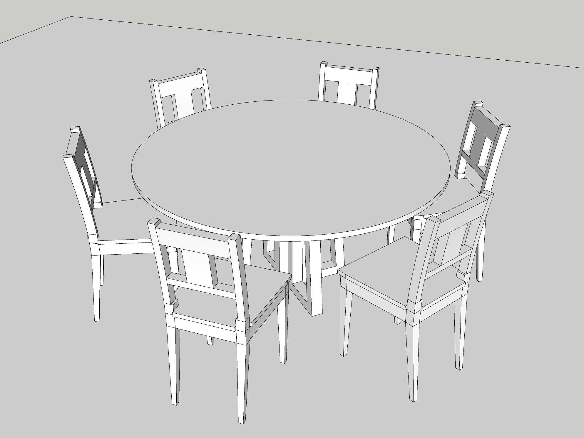 6 Seater Round table with chair