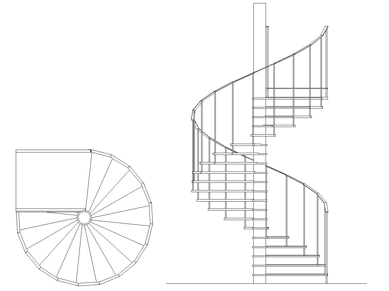 1000mm Spiral Stair