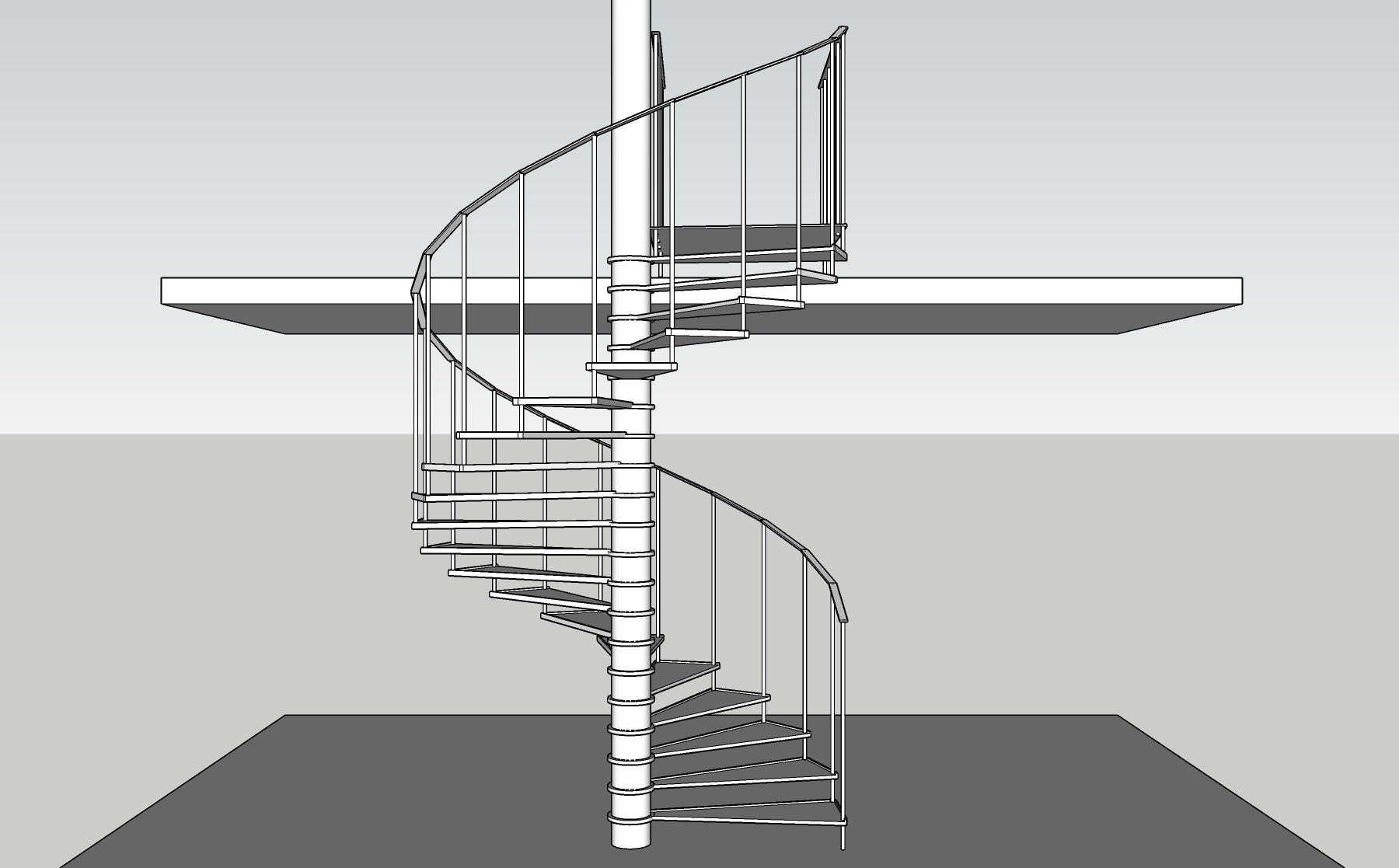 1000mm width Spiral Stair SketchUp
