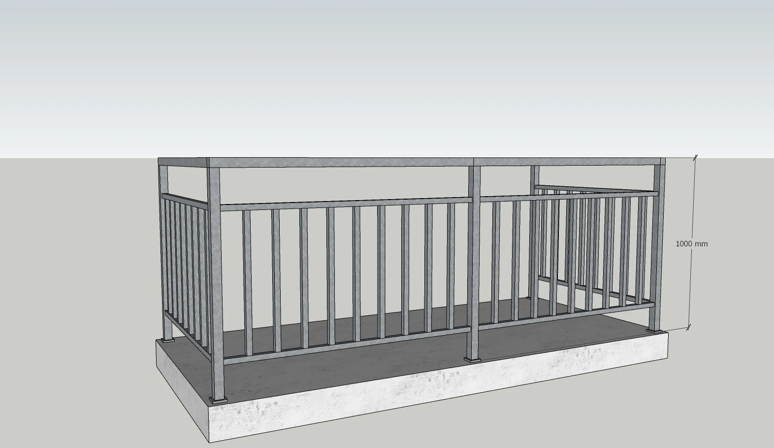 MS Balcony Railing Sketchup